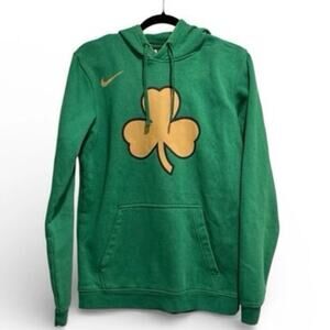 Nike Boston Celtics Hoodie Medium Green Fleece City Logo Gold NBA authentic rare